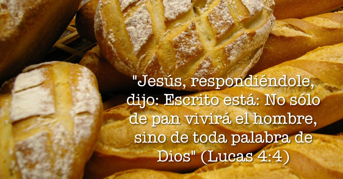 Jesús, respondiéndole, dijo: Escrito está: No sólo de pan vivirá el hombre, sino de toda palabra de Dios (Lc 4:4)
