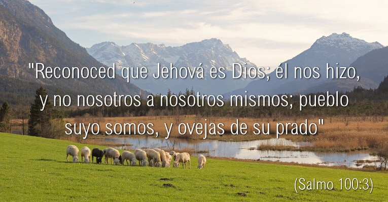 Reconoced que Jehová es Dios; él nos hizo, y no nosotros a nosotros mismos; pueblo suyo somos, y ovejas de su prado (Sal 100:3)